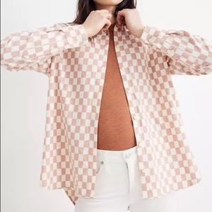 Madewell Flannel Oversized Ex-Boyfriend Shirt in Checkerboard